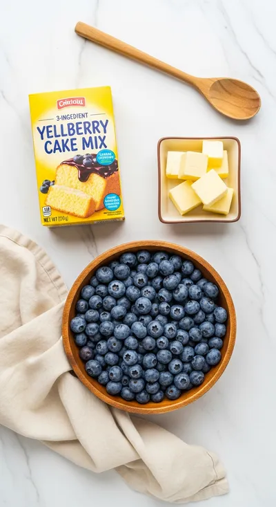 3-Ingredient Blueberry Dump Cake - cooking process