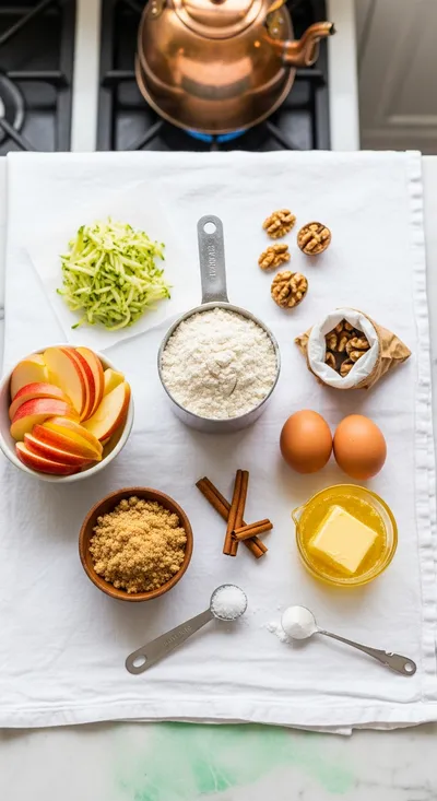 Apple Zucchini Bread - ingredients preparation