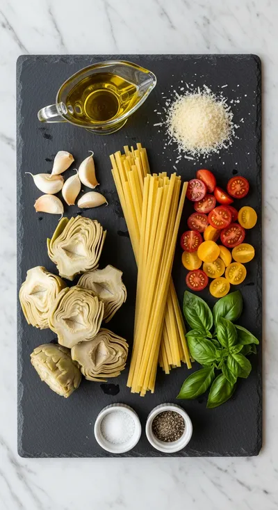 20-Minute Artichoke Pasta - cooking process