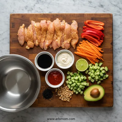 Bang Bang Chicken Bowl: Healthy Dinner Recipe - cooking process