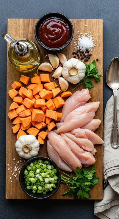 BBQ Chicken Sweet Potato Skillet - cooking process