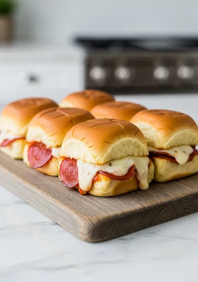 Beef Pepperoni Pizza Sliders