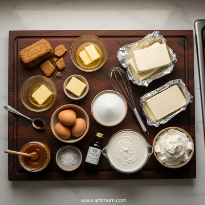 Biscoff Salted Caramel Cheesecake - cooking process