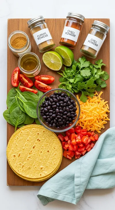 15-Minute Black Bean and Spinach Burrito - cooking process