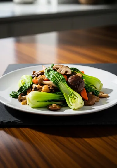 Bok Choy and Mushroom Stir Fry