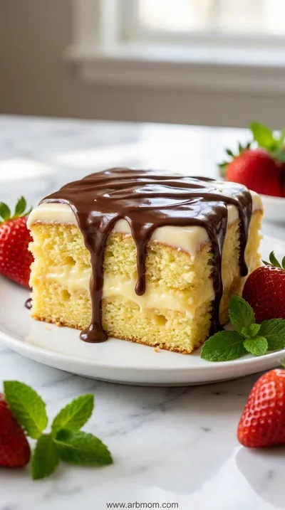 Boston Cream Poke Cake