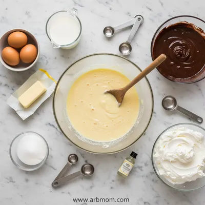 Boston Cream Poke Cake - ingredients preparation