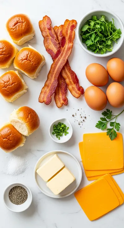 Easy Breakfast Sliders with Bacon, Egg & Cheese - cooking process