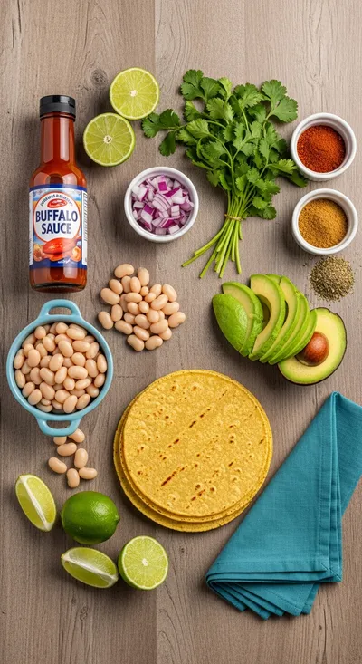 Buffalo White Bean Tacos - cooking process
