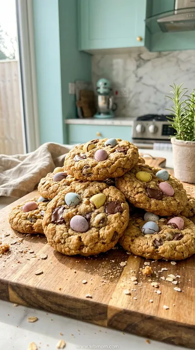 Cozy Cadbury Egg Oatmeal Chocolate Chip Cookies