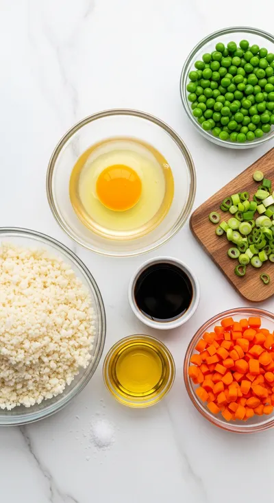 Cauliflower Egg Fried Rice – Healthy Quick Recipe - cooking process