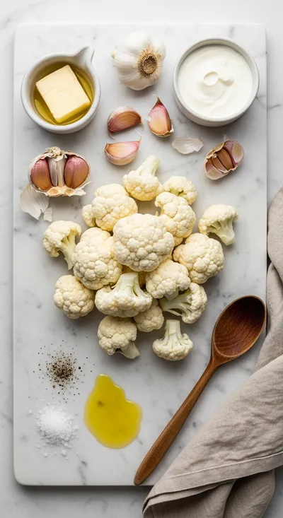 Cauliflower Mashed Potato – Healthy Creamy Side - cooking process