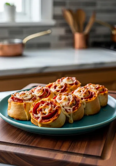 Easy Cheesy Beef Pepperoni Pizza Roll-Ups