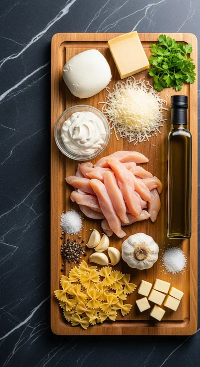 Cheesy Garlic Butter Chicken Bowties – Creamy Pasta Dinner - cooking process