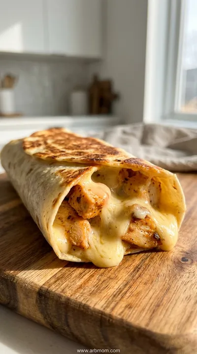 Cozy Cheesy Garlic Chicken Wraps