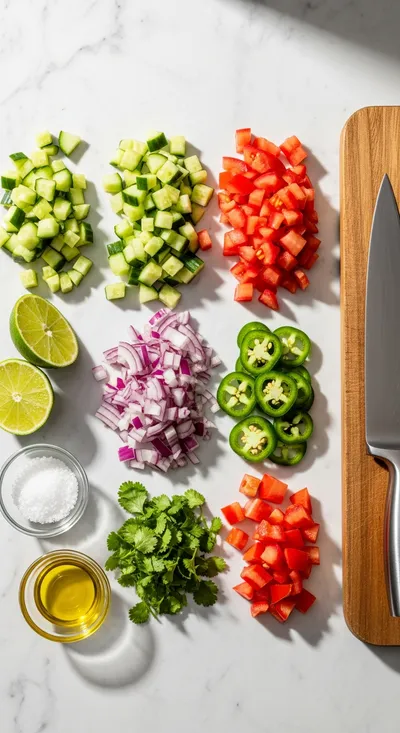 Chunky Cucumber Salsa Recipe - cooking process