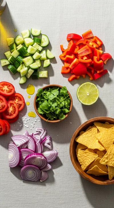 Chunky Cucumber Salsa – Fresh Veggie Dip - cooking process