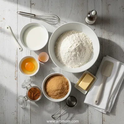 Cinnamon Roll Pancakes - ingredients preparation