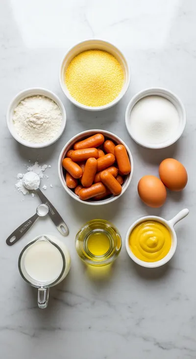 Easy Homemade Corn Dog Bites - cooking process
