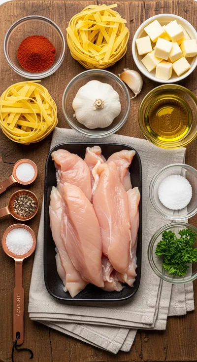 Cowboy Chicken Butter Linguini - cooking process