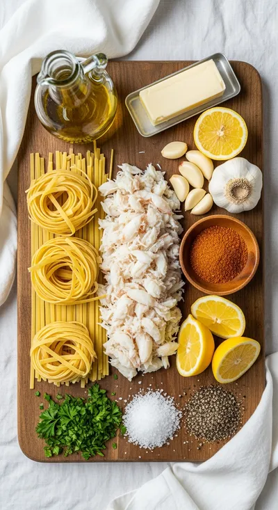 Crab Pasta with Cajun Twist – Flavorful Quick Recipe - ingredients preparation