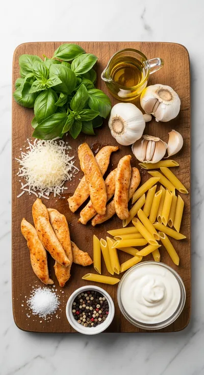 Creamy Chicken Pesto Pasta - cooking process