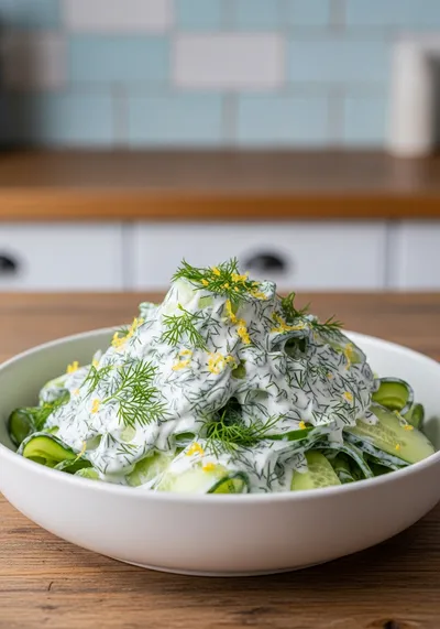 Creamy Cucumber Salad – Easy Low Carb BBQ Side
