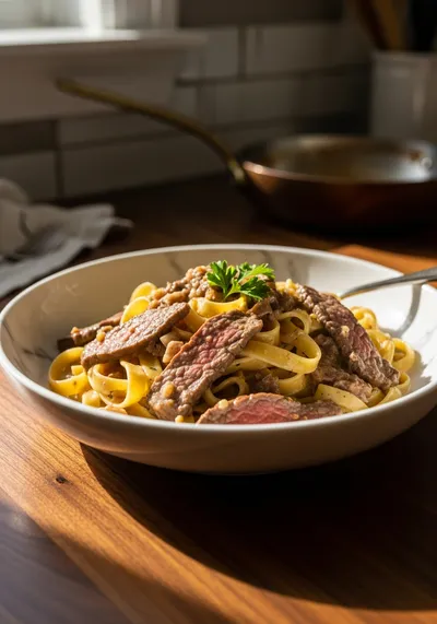 Creamy Garlic Butter Beef Pasta – 30‑Minute Comfort
