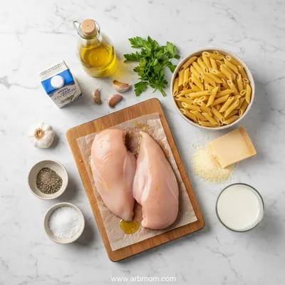 Creamy Garlic Parmesan Chicken Pasta - cooking process