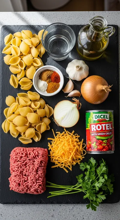 Creamy Rotel Pasta With Ground Beef - cooking process