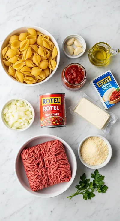 Creamy Rotel Pasta With Ground Beef - cooking process