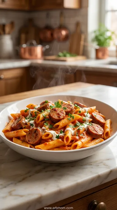 Creamy Spicy Cajun Turkey Sausage Pasta