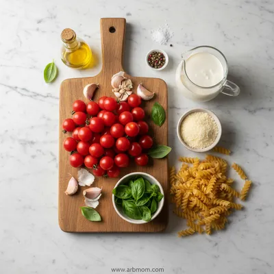Creamy Tomato Garlic Pasta - cooking process