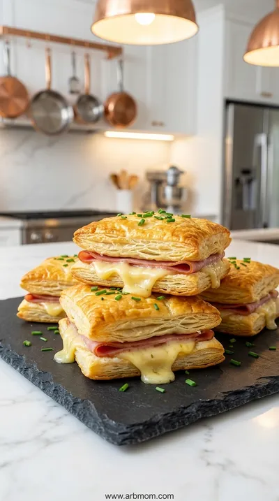 Crispy Beef & Cheese Puff Pastry Stacks