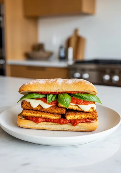 Crispy Tofu Parm Sandwich