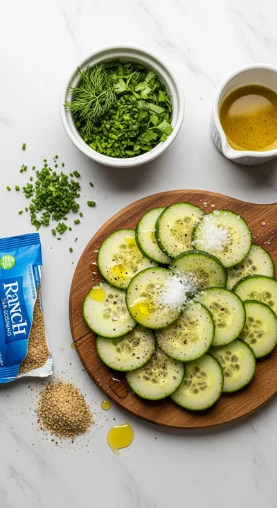 Crunchy Ranch Cucumber Chips – Easy Snack - cooking process