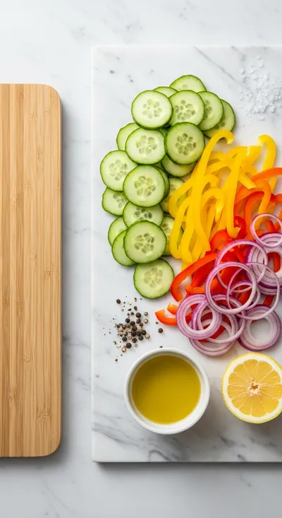 Cucumber and Sweet Pepper Salad - cooking process