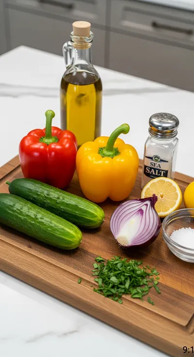 Cucumber and Sweet Pepper Salad - cooking process