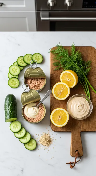 Cucumber Bites With Tuna - cooking process