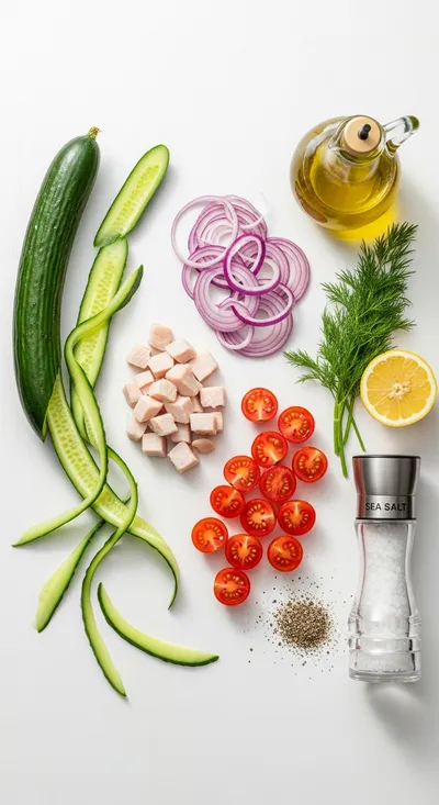 Cucumber Chicken Salad – Simple and Crunchy - cooking process