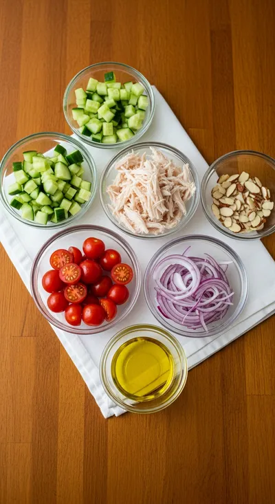 Cucumber Chicken Salad – Fresh, Crunchy, Ready Fast - cooking process