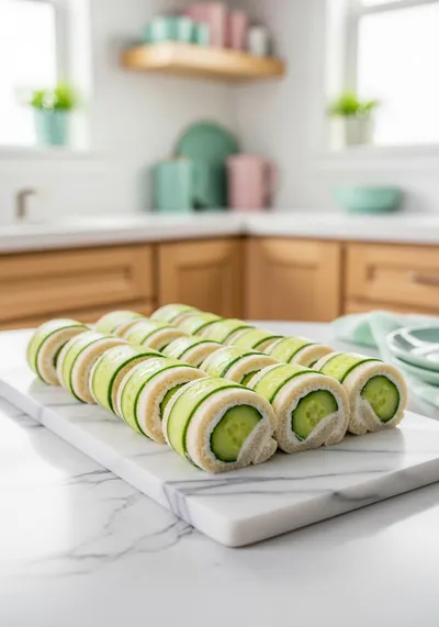Cucumber Cream Cheese Sandwich Rolls – Easy Lunch Box Snack
