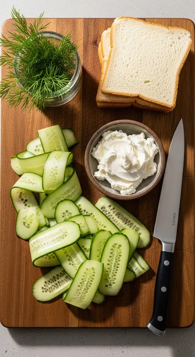 Cucumber Cream Cheese Sandwich Rolls – Easy Lunch Box Snack - cooking process