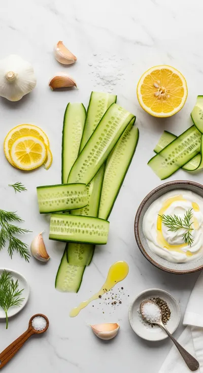 Cucumber Dip: Fresh Easy Snack - cooking process