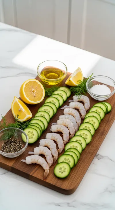 Cucumber Shrimp Salad - cooking process