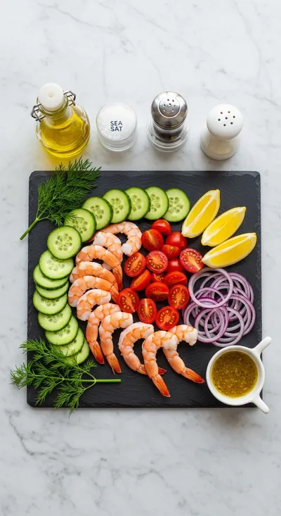 Cucumber Shrimp Salad - cooking process