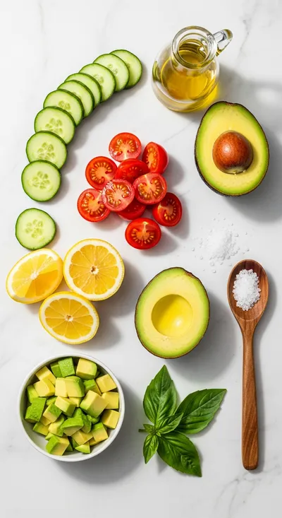 Cucumber Tomato Avocado Salad – Fresh Summer Recipe - cooking process