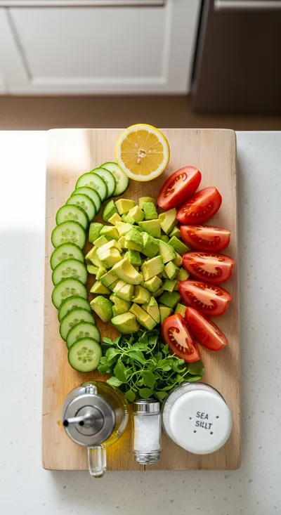 Cucumber Tomato Avocado Salad – Fresh Summer Recipe - cooking process
