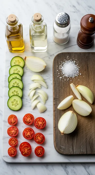 Cucumber Tomato Onion Salad – Easy Summer Side - cooking process