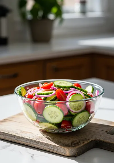 Cucumber Tomato Onion Salad - Easy Summer Side